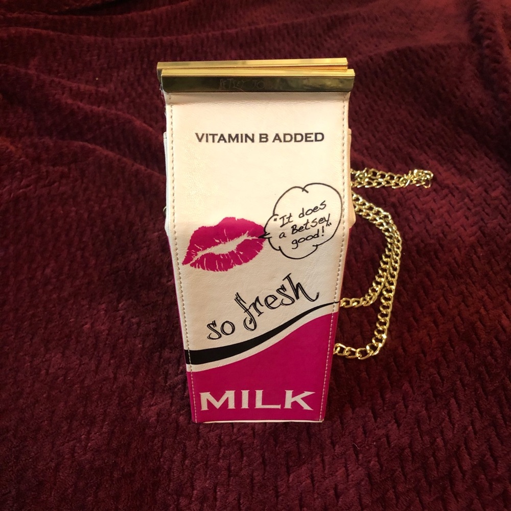 Betsey Johnson milk carton purse